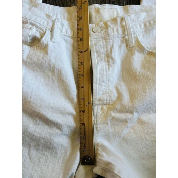 MOTHER Women's The Ditcher Crop Totally Innocent White Jeans Size 32 NWOT $189 - Picture 9 of 14